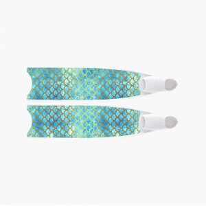 [한정판] 반투명 머메이드 블루 바이핀 화이트 풋포켓, Semitransparent Mermaid Blue Bi-Fin White Foot Pockets