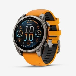 Fenix 8 47mm, AMOLED, GPS 프리미엄 아웃도어 스마트워치, Orange Silicone Band