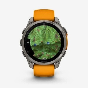 Fenix 8 47mm, AMOLED, GPS 프리미엄 아웃도어 스마트워치, Orange Silicone Band