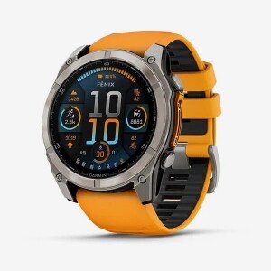 Fenix 8 51mm, AMOLED, GPS 프리미엄 아웃도어 스마트워치, Orange Silicone Band