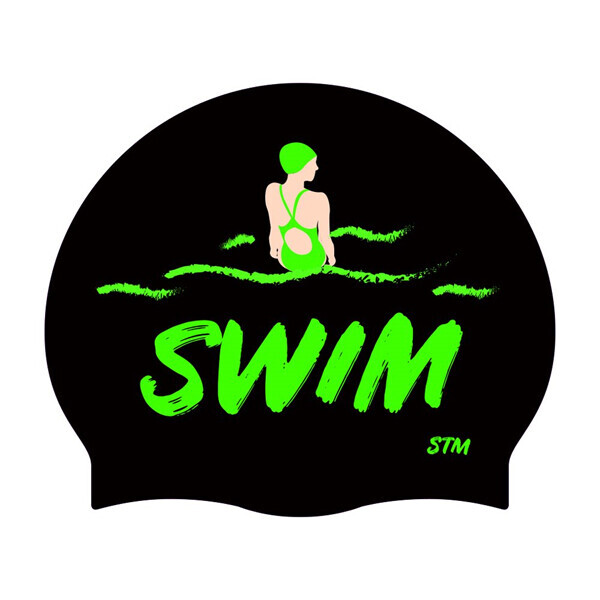 퐁당닷컴,실리콘수모 SWIM_블랙 수모 수영모 수영모자 디자인수모,,에스티엠,수영 > 수모 > 실리콘수모