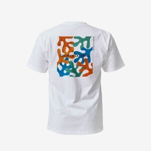 오션테그 14수 반팔 티셔츠 코튼 숏 슬리브 화이트 Colored Coral